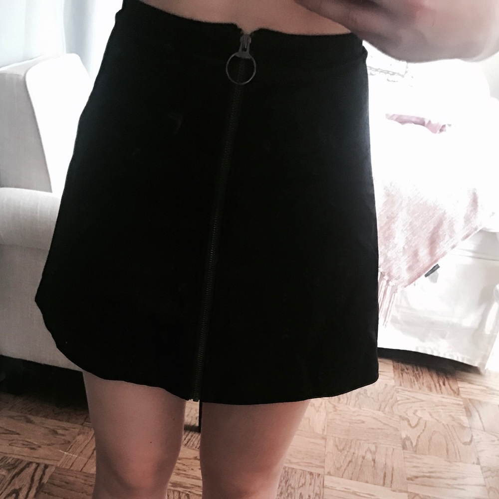 Free People Velvet A Line High Waisted Skirt